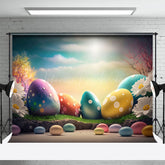 Lofaris Fine Art Color Eggs Floral Sunlight Easter Backdrop